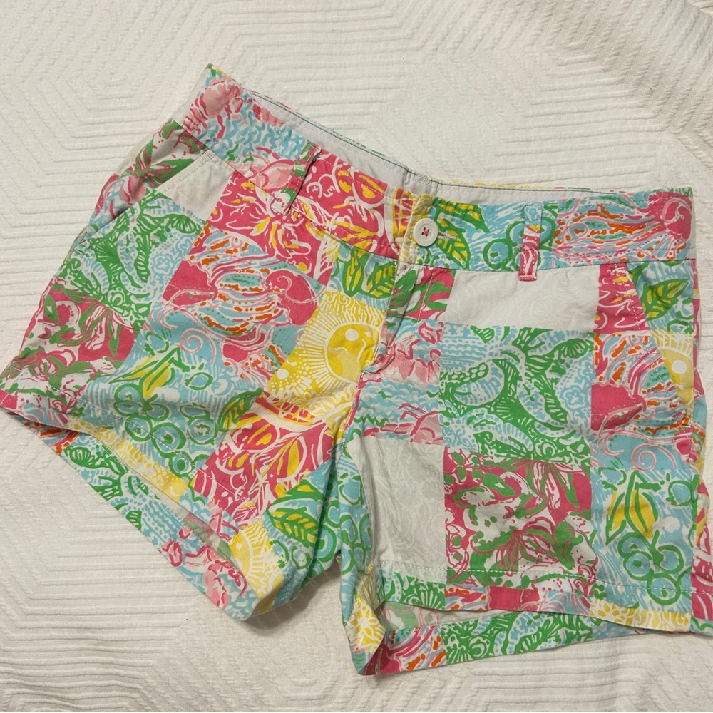 Lilly Pulitzer The Callahan Short Size 6 patchwork pink yellow blue white